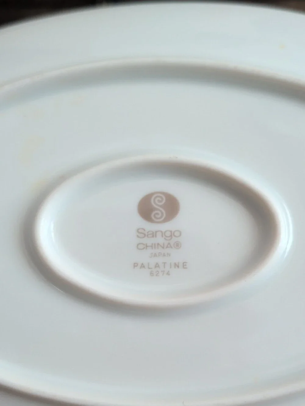 Sango Paltine 6274 White Porcelain Gravy Boat with Underplate